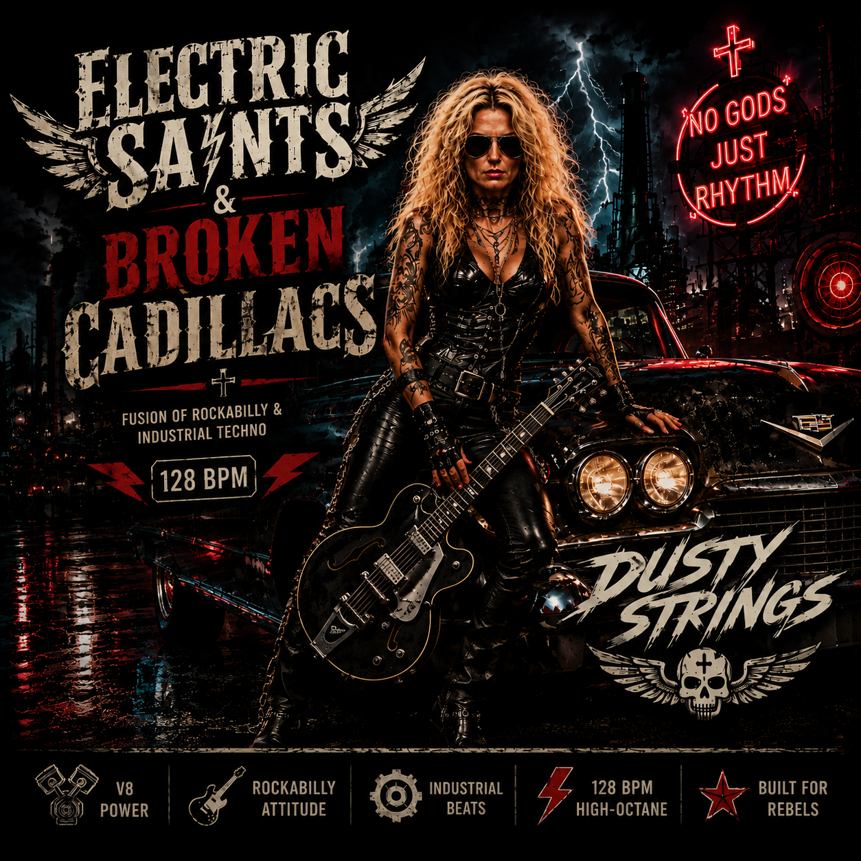 Electric Saints & Broken Cadillacs — Dusty Strings | Fusion of Rockabilly & Industrial Techno