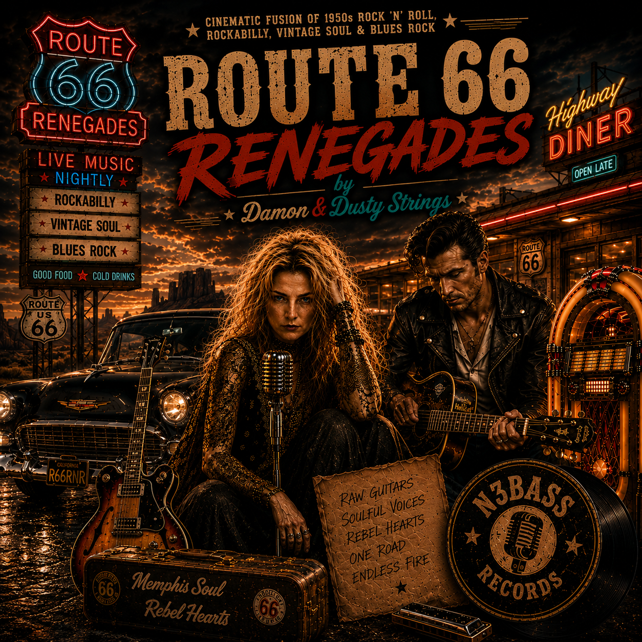 Route 66 Renegades — Damon & Dusty Strings | Vintage Soul Rockabilly Blues Rock