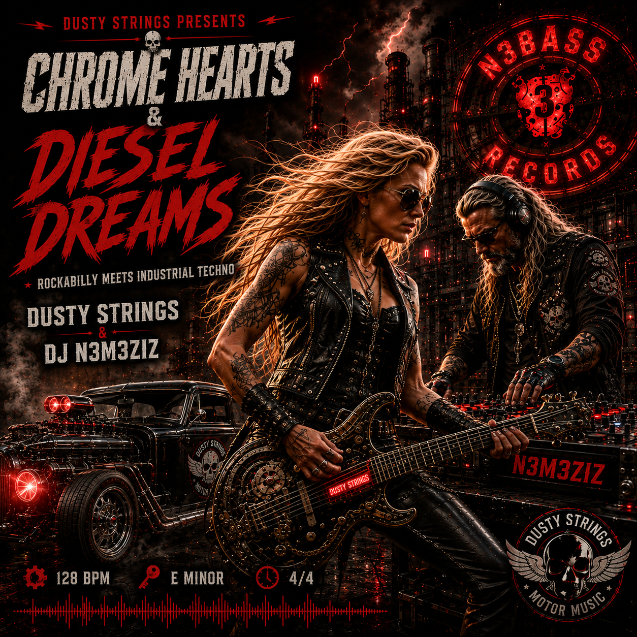 Chrome Hearts & Diesel Dreams 🔥 Fusion of Rockabilly & Industrial Techno