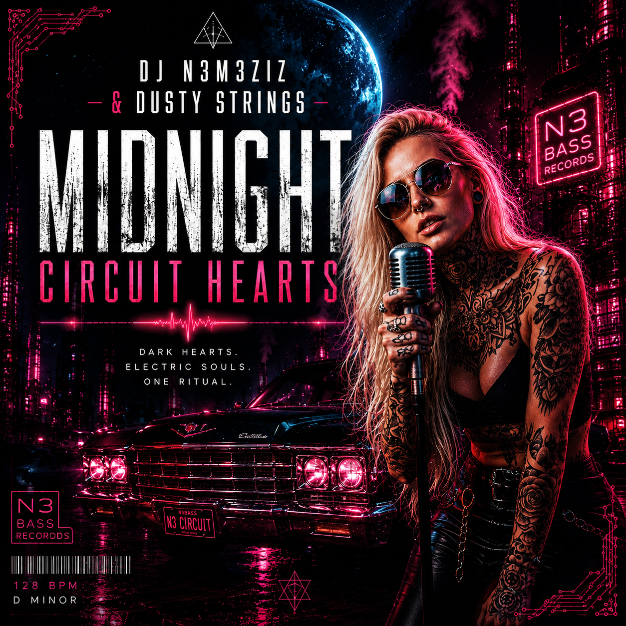 MIDNIGHT CIRCUIT HEARTS — DJ N3M3ZIZ & Dusty Strings | Cyberpunk Industrial Techno